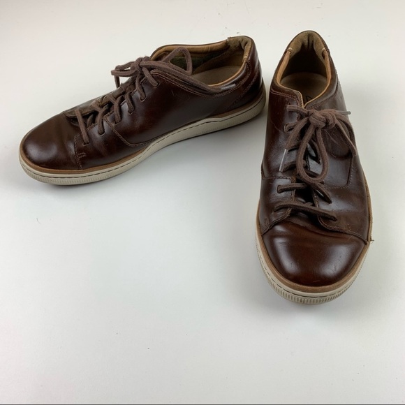 CLARKS Men's Norsen Lace Dark Tan Shoes Sneakers size 9 - Picture 2 of 7